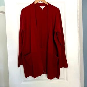❄️ 5/$20 Terra & Sky Women’s Size 1X Relaxed Cardigan Red Pockets